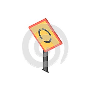 Roundabout ahead isometric icon. Element of color isometric road sign icon. Premium quality graphic design icon. Signs and symbols