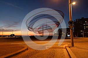 Roundabout Anemone or network roundabout, in Matosinhos, Porto, Portugal. photo