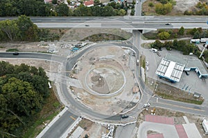 A roundabout is built