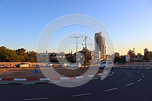 Roundabout and counstructions sites in Beer Sheva Israel