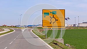 Roundabout Intersection Info Sign