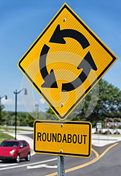 Roundabout intersection sign