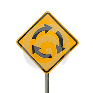 Roundabout sign isolate