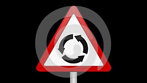 Roundabout Sign Up And Down Alpha Channel