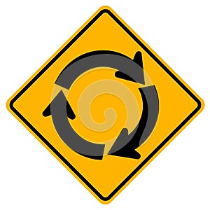 Roundabout Traffic Road Sign,Vector Illustration, Isolate On White Background Icon. EPS10