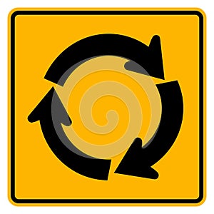 Roundabout Traffic Road Sign,Vector Illustration, Isolate On White Background Label. EPS10