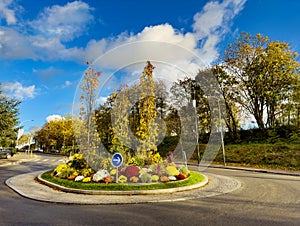 Roundabout at Villeneuve Saint Georges downtown in France