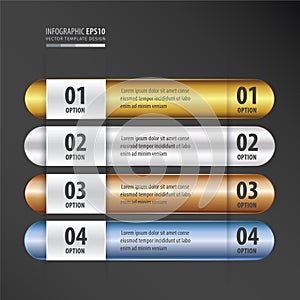 Rounded Banner Design gold, bronze, silver, blue color gradie