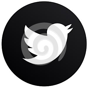 White background rounded black & white twitter logo