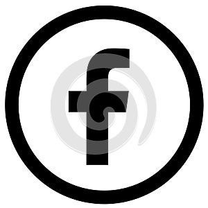 Rounded black & white facebook logo icon