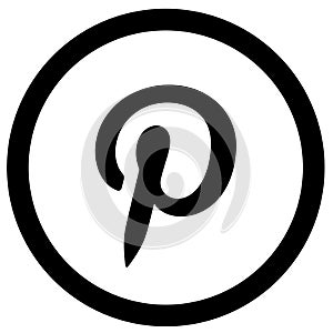 Rounded black and white pinterest icon