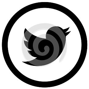 Rounded black and white twitter icon