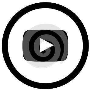 Rounded black and white youtube icon