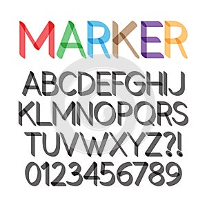 Rounded Bold Marker Pen Font and Numbers