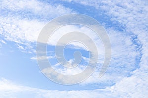 Rounded cloud in the blue sky