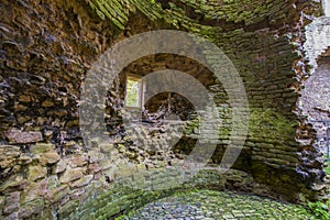 Rounded cobblestone castle ruins