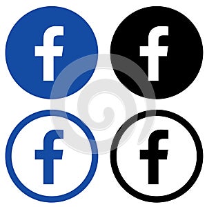 Rounded colored & black and white facebook logos