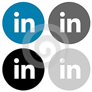 Rounded linkedin icon in four colors