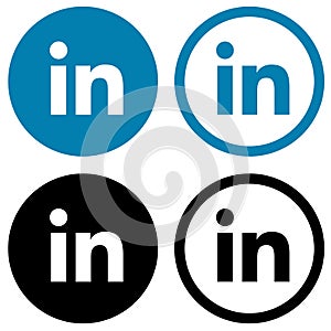 Rounded colored and black and white linkedin Logos