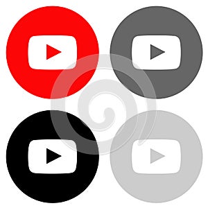 Rounded youtube icon in four colors