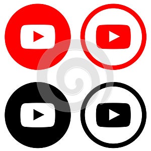 Rounded colored and black and white youtube Logos