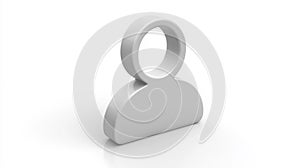 3D User Pictogram Icon Set with Simple Rounded Shapes in Neutral Grey