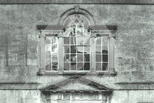 Rounded Decorative Sash Window between Small Windows