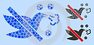 Rounded Dot Stop Bird Flu Icon Mosaic