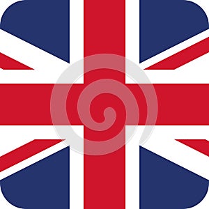 Rounded edges square flag of the United Kingdom