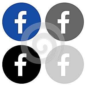 Rounded facebook icon in four colors