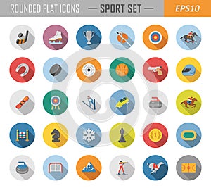 Rounded flat sport icons