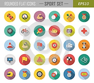 Rounded flat sport icons