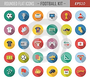 Rounded flat sport icons Football