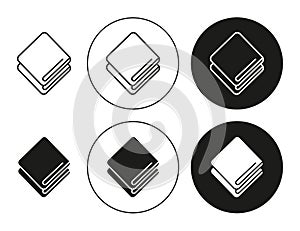 Rounded the folded bath towels simple vector symbol icon. folded bath towelsset in a editable stroke