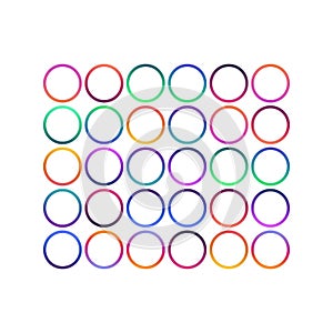 Rounded holographic gradient sphere button. gradient circle vector illustration