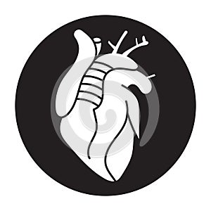 Rounded a human heart internal organs vector icon for apps or website