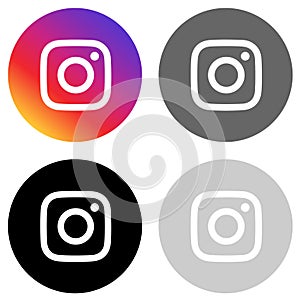 Rounded instagram icon in four colors