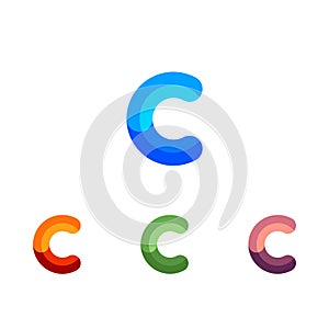 Rounded letter logo C symbol icon