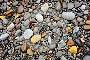 rounded pebbles and cobbles in a glacial deposit