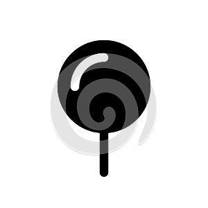 Rounded push pin black glyph ui icon