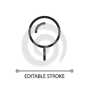 Rounded push pin pixel perfect linear ui icon