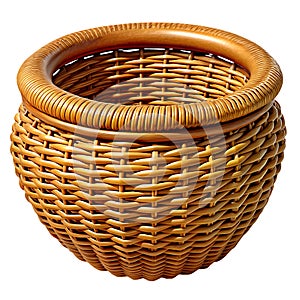 rounded rattan basket
