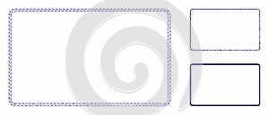 Rounded Rectangle Frame Vector Mesh Carcass Model and Triangle Mosaic Icon