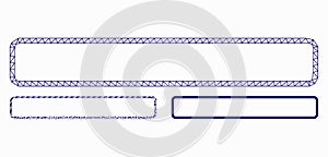 Rounded Rectangle Frame Vector Mesh Carcass Model and Triangle Mosaic Icon