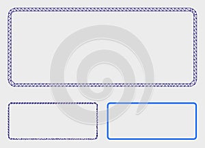 Rounded Rectangle Frame Vector Mesh Network Model and Triangle Mosaic Icon