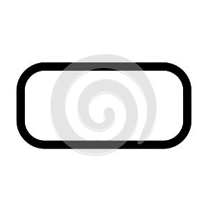 Rounded rectangle outline icon on white background shape border