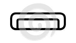 Rounded Rectangle Outline Vector Icon, vector design Generative AI