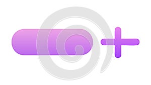 Rounded Rectangle with Plus Symbol - Add Button UI, vector design Generative AI