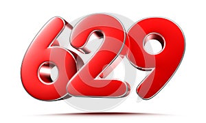 Rounded red numbers 629.