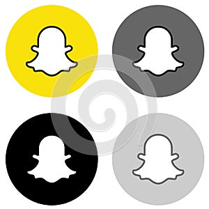 Rounded snapchat icon in four colors